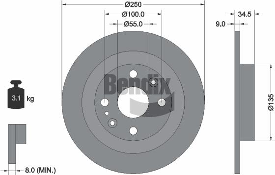 BENDIX Braking BDS1854 - Disque de frein cwaw.fr