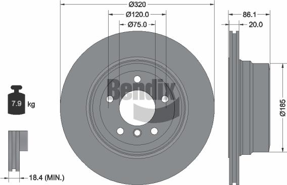 BENDIX Braking BDS1850 - Disque de frein cwaw.fr