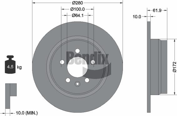 BENDIX Braking BDS1852 - Disque de frein cwaw.fr