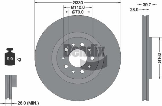 BENDIX Braking BDS1857 - Disque de frein cwaw.fr