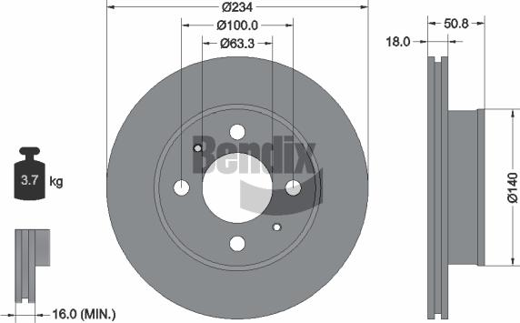 BENDIX Braking BDS1869 - Disque de frein cwaw.fr