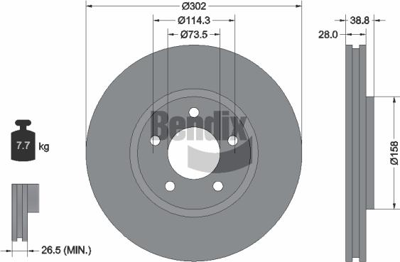 BENDIX Braking BDS1886 - Disque de frein cwaw.fr