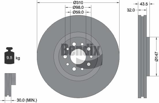 BENDIX Braking BDS1888 - Disque de frein cwaw.fr