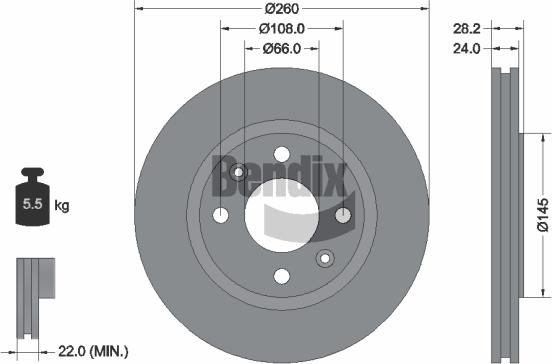 BENDIX Braking BDS1882 - Disque de frein cwaw.fr