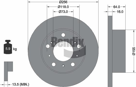 BENDIX Braking BDS1835 - Disque de frein cwaw.fr