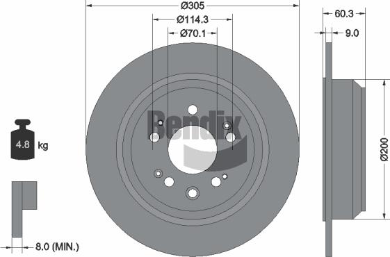 BENDIX Braking BDS1824 - Disque de frein cwaw.fr