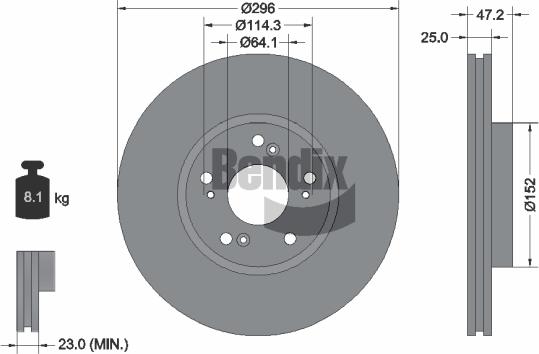 BENDIX Braking BDS1828 - Disque de frein cwaw.fr