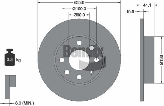 BENDIX Braking BDS1390 - Disque de frein cwaw.fr