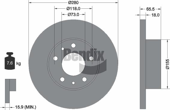 BENDIX Braking BDS1342 - Disque de frein cwaw.fr