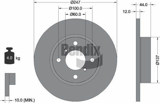 BENDIX Braking BDS1355 - Disque de frein cwaw.fr