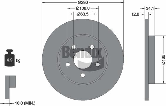 BENDIX Braking BDS1360 - Disque de frein cwaw.fr