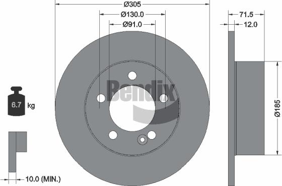 BENDIX Braking BDS1368 - Disque de frein cwaw.fr