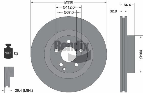 BENDIX Braking BDS1306HC - Disque de frein cwaw.fr