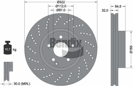 BENDIX Braking BDS1302HC - Disque de frein cwaw.fr