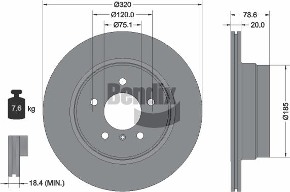 BENDIX Braking BDS1318 - Disque de frein cwaw.fr