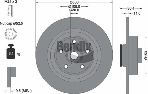 BENDIX Braking BDS1383 - Disque de frein cwaw.fr