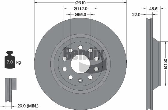 BENDIX Braking BDS1339 - Disque de frein cwaw.fr