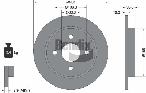 BENDIX Braking BDS1331 - Disque de frein cwaw.fr