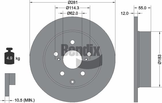 BENDIX Braking BDS1333 - Disque de frein cwaw.fr