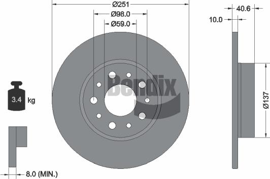 BENDIX Braking BDS1321 - Disque de frein cwaw.fr