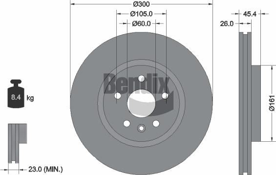 BENDIX Braking BDS1322HC - Disque de frein cwaw.fr