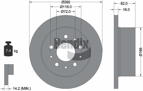 BENDIX Braking BDS1371 - Disque de frein cwaw.fr