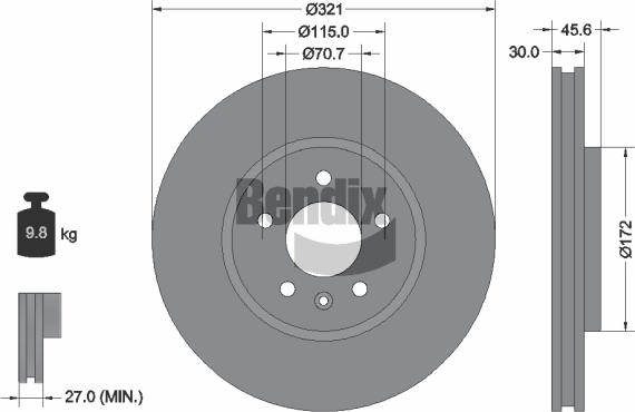 BENDIX Braking BDS1299HC - Disque de frein cwaw.fr