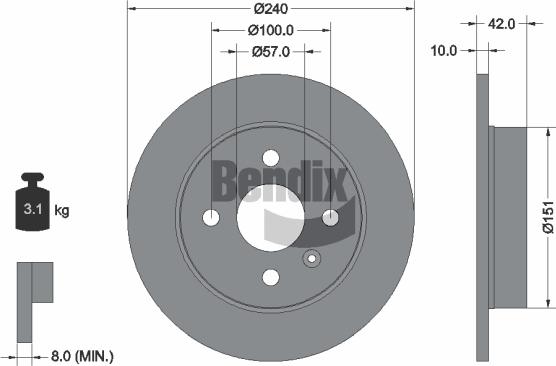 BENDIX Braking BDS1249 - Disque de frein cwaw.fr