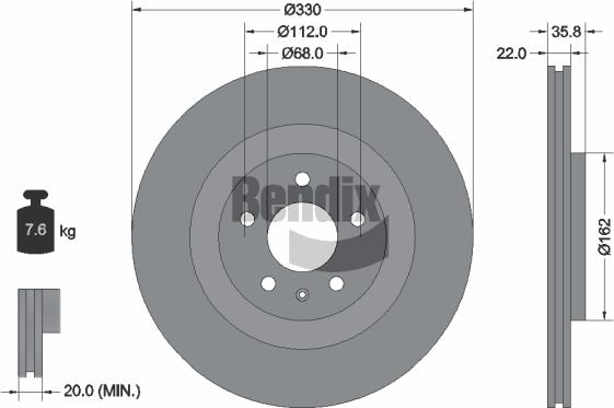 BENDIX Braking BDS1250 - Disque de frein cwaw.fr