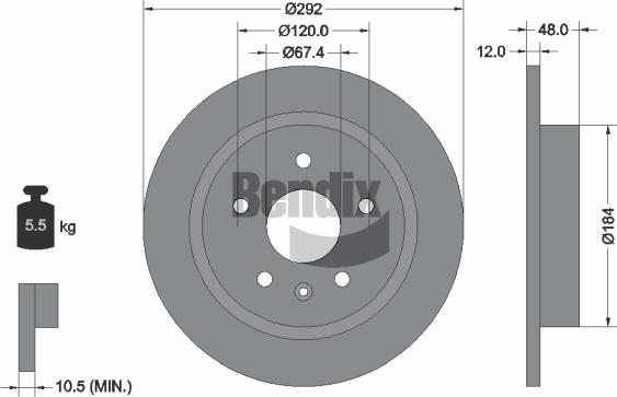 BENDIX Braking BDS1257 - Disque de frein cwaw.fr