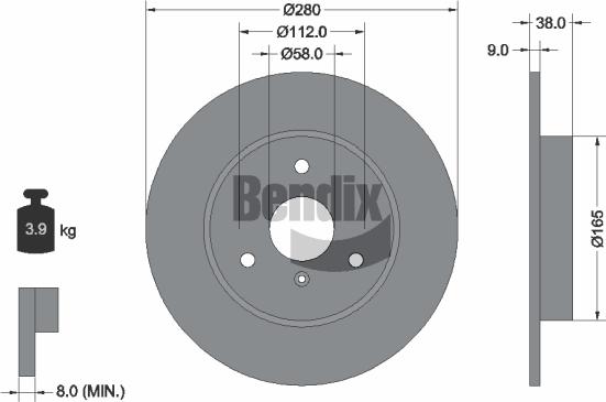 BENDIX Braking BDS1265 - Disque de frein cwaw.fr