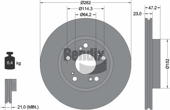 BENDIX Braking BDS1208 - Disque de frein cwaw.fr