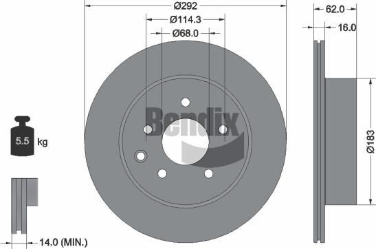 BENDIX Braking BDS1207 - Disque de frein cwaw.fr