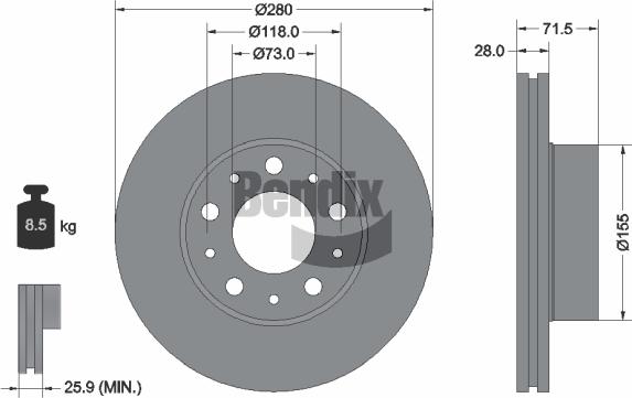 BENDIX Braking BDS1219 - Disque de frein cwaw.fr