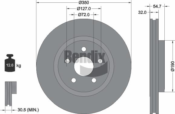 BENDIX Braking BDS1215HC - Disque de frein cwaw.fr