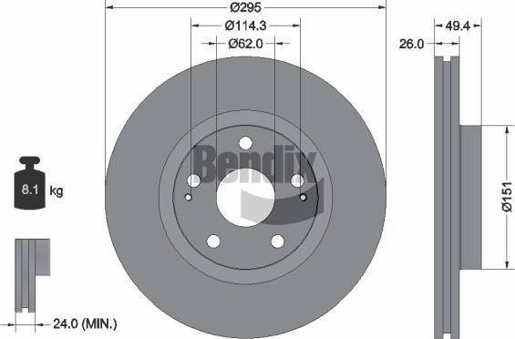 BENDIX Braking BDS1218 - Disque de frein cwaw.fr