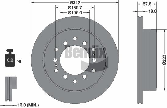 BENDIX Braking BDS1289 - Disque de frein cwaw.fr