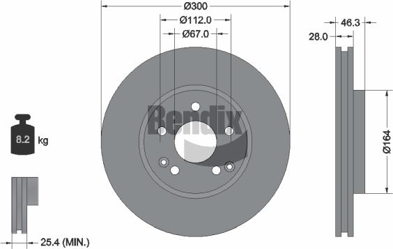 BENDIX Braking BDS1231HC - Disque de frein cwaw.fr