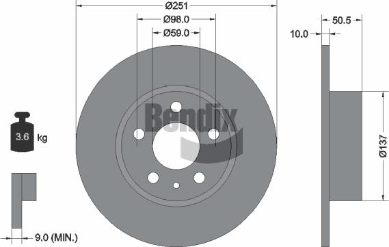 BENDIX Braking BDS1233 - Disque de frein cwaw.fr