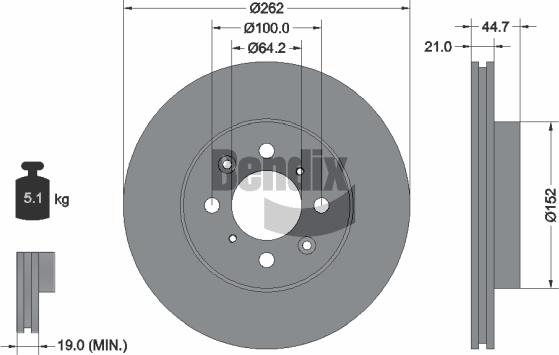 BENDIX Braking BDS1232 - Disque de frein cwaw.fr