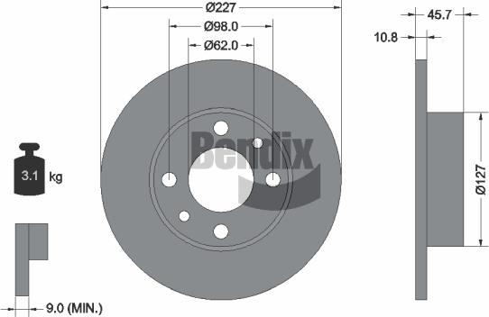 BENDIX Braking BDS1229 - Disque de frein cwaw.fr