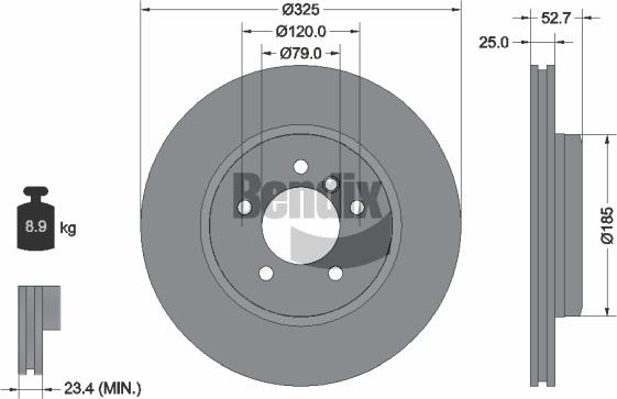 BENDIX Braking BDS1270HC - Disque de frein cwaw.fr