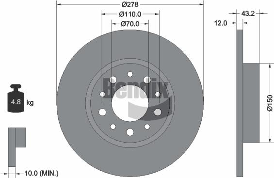 BENDIX Braking BDS1799 - Disque de frein cwaw.fr