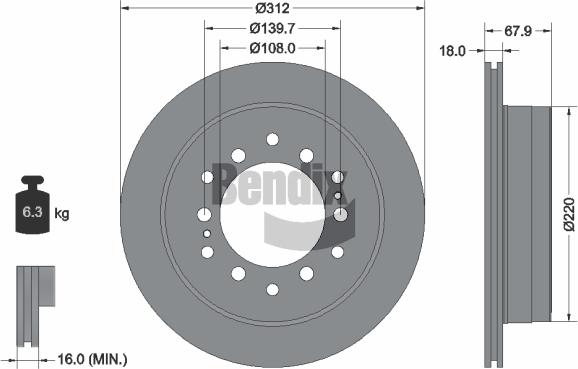 BENDIX Braking BDS1794 - Disque de frein cwaw.fr