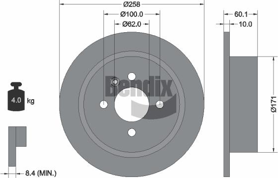 BENDIX Braking BDS1795 - Disque de frein cwaw.fr