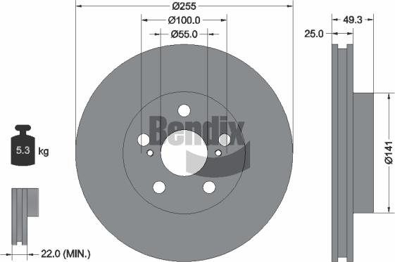 BENDIX Braking BDS1796 - Disque de frein cwaw.fr