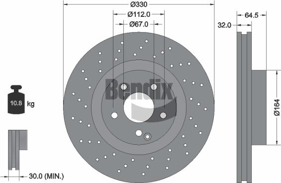 BENDIX Braking BDS1797HC - Disque de frein cwaw.fr