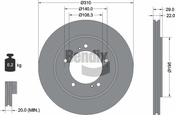 BENDIX Braking BDS1741 - Disque de frein cwaw.fr