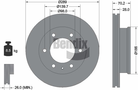 BENDIX Braking BDS1763 - Disque de frein cwaw.fr