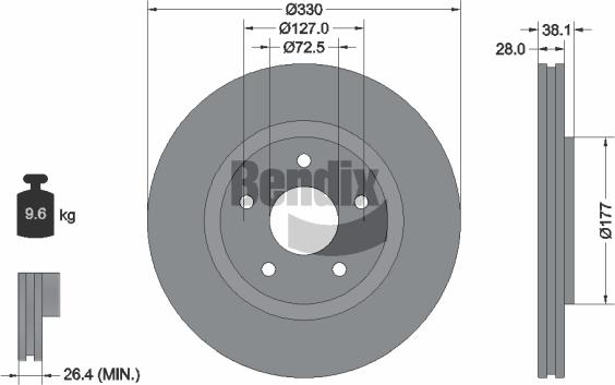 BENDIX Braking BDS1701 - Disque de frein cwaw.fr